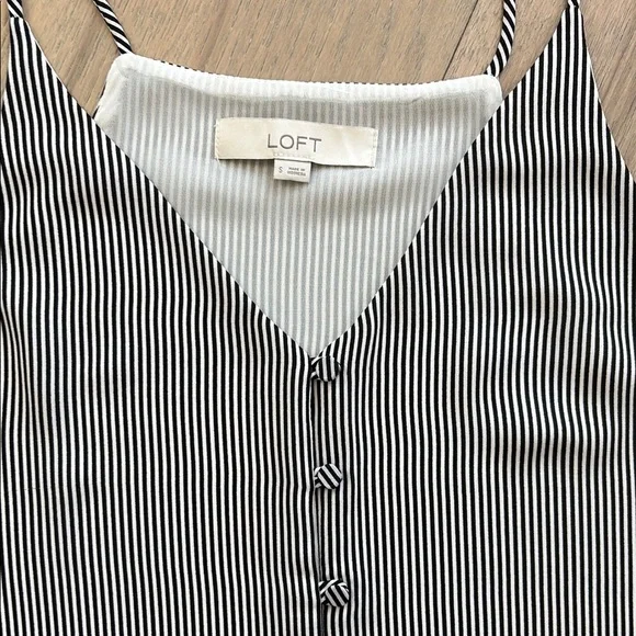 LOFT Black and White Striped Camisole - Picture 2 of 4